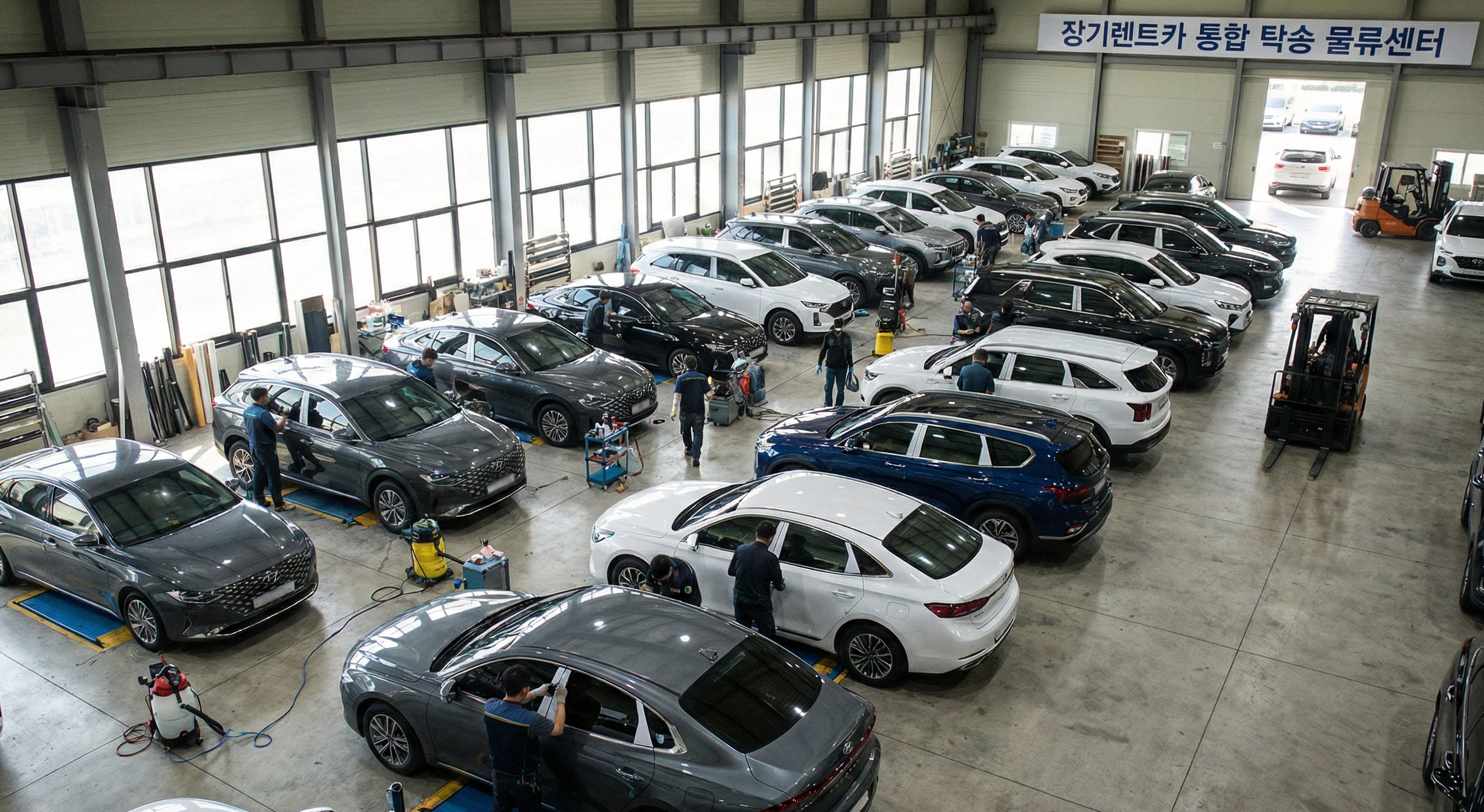 탁송전문회사에서는 전문가들이 작업을 진행하고 있습니다(이해를 돕기 위한 AI생성 이미지)