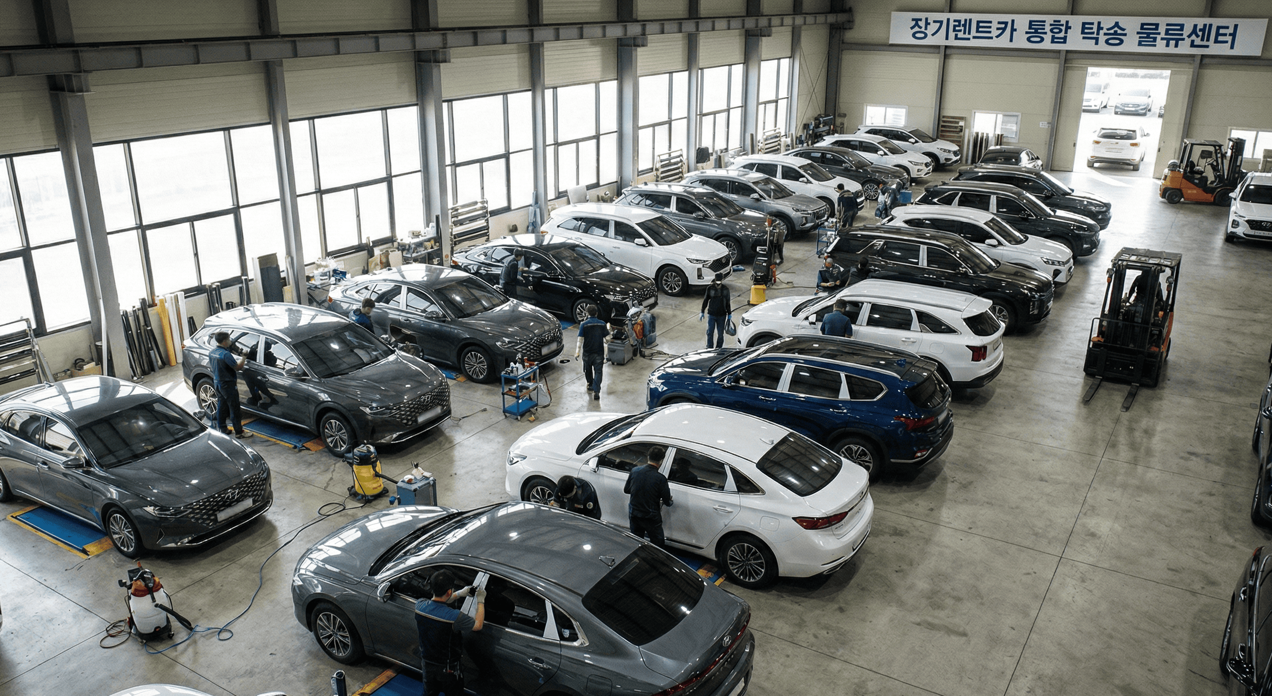 탁송전문회사에서는 전문가들이 작업을 진행하고 있습니다(이해를 돕기 위한 AI생성 이미지)